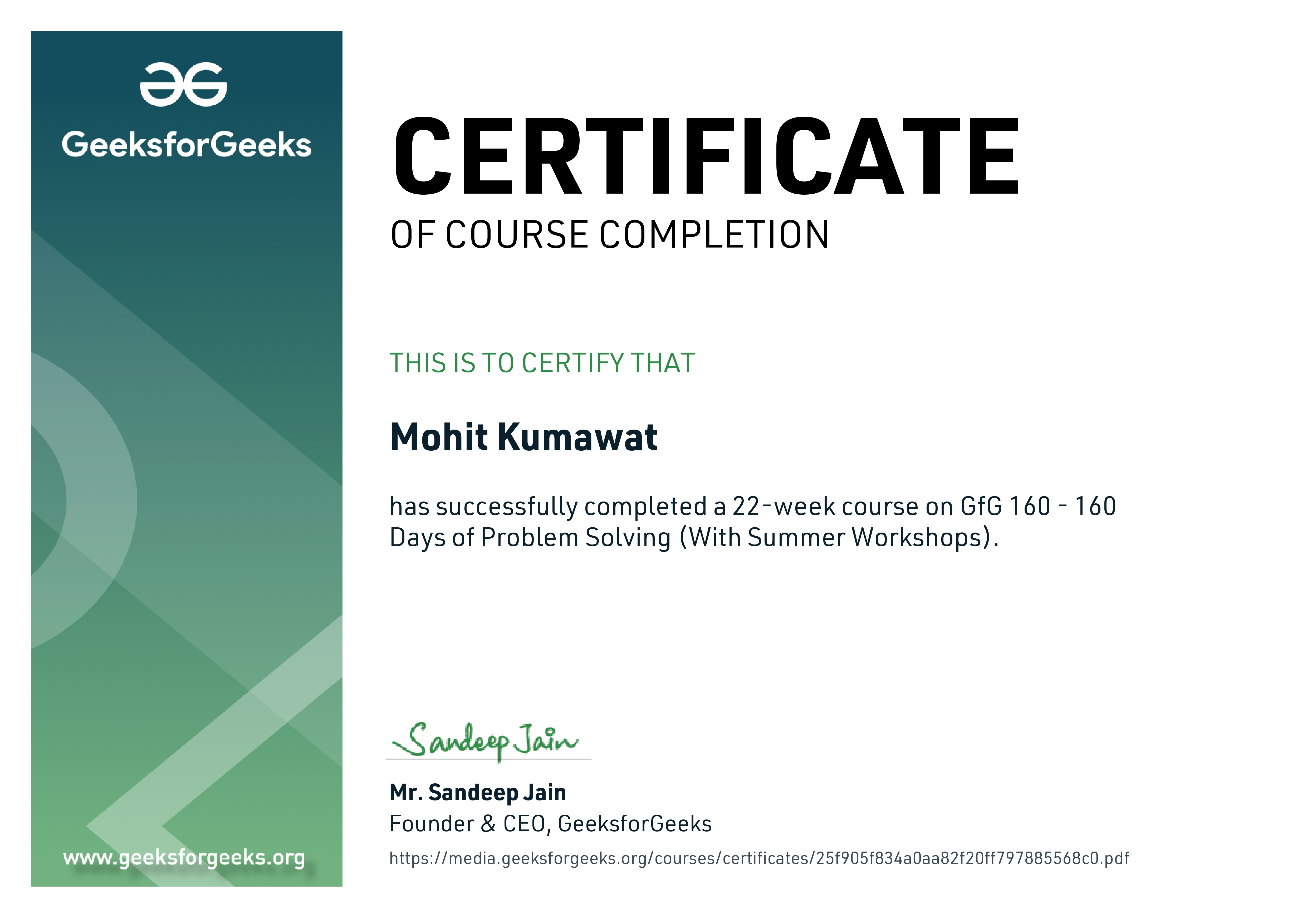 Certificate 1 Title