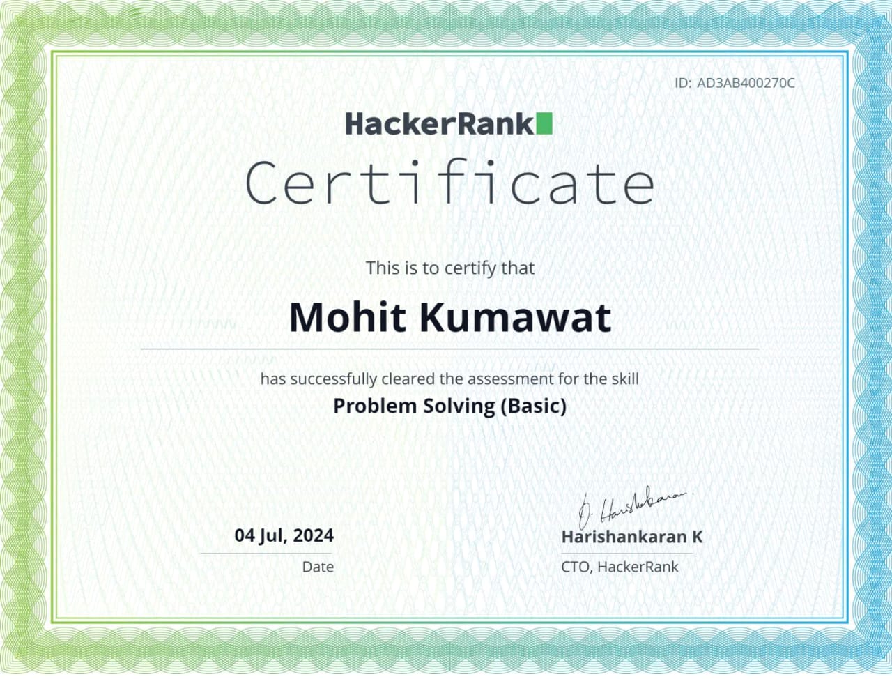 Certificate 13 Title