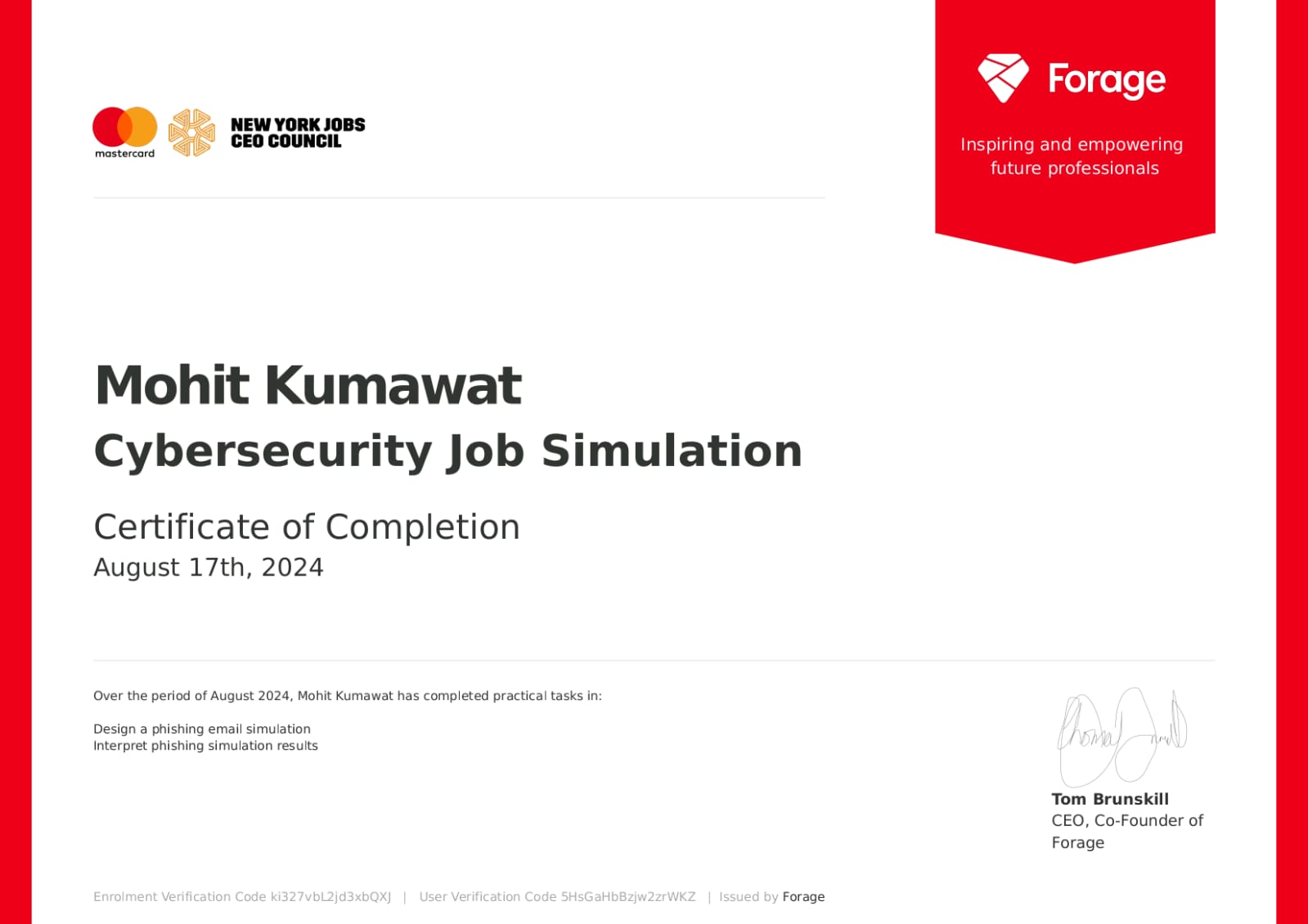 Certificate 11 Title